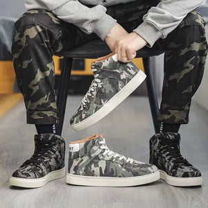 ADVBRIDGE  Women's Casual Sports Shoes Camouflage High Top Men's Women's Sports Running Shoes Anti Slip Platform Walking Training Shoes - advbridge - Platform Walking Shoes For Women