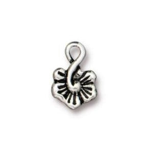 TierraCast Small Blossom Charm ~ Antique Silver