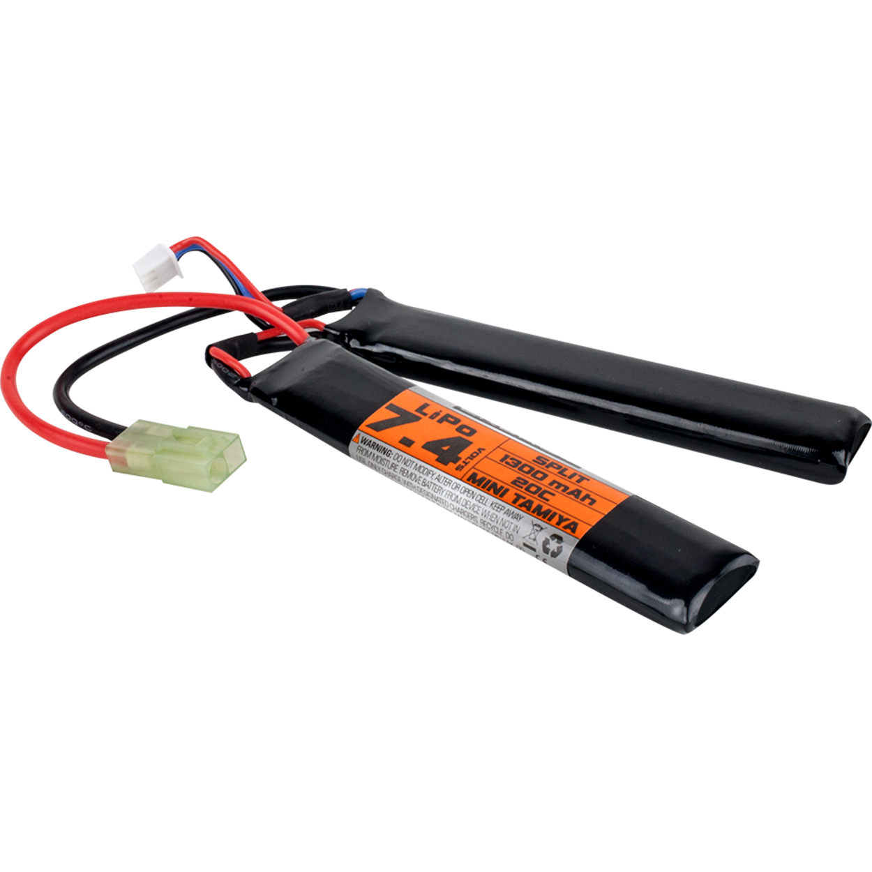 Airsoft battery Saddle LiPo 7,4V 1300mAh 25C mini Tamiya Gens Ace