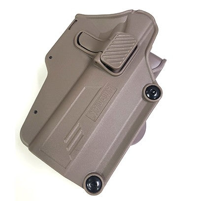 Holster rigide ABS Amomax droitier TAN/FDE pour type M9 Airsoft