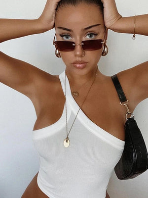 Ariella Sleek One Shoulder Top - Bella Chix Co