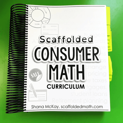 Printable PDF consumer math curriculum