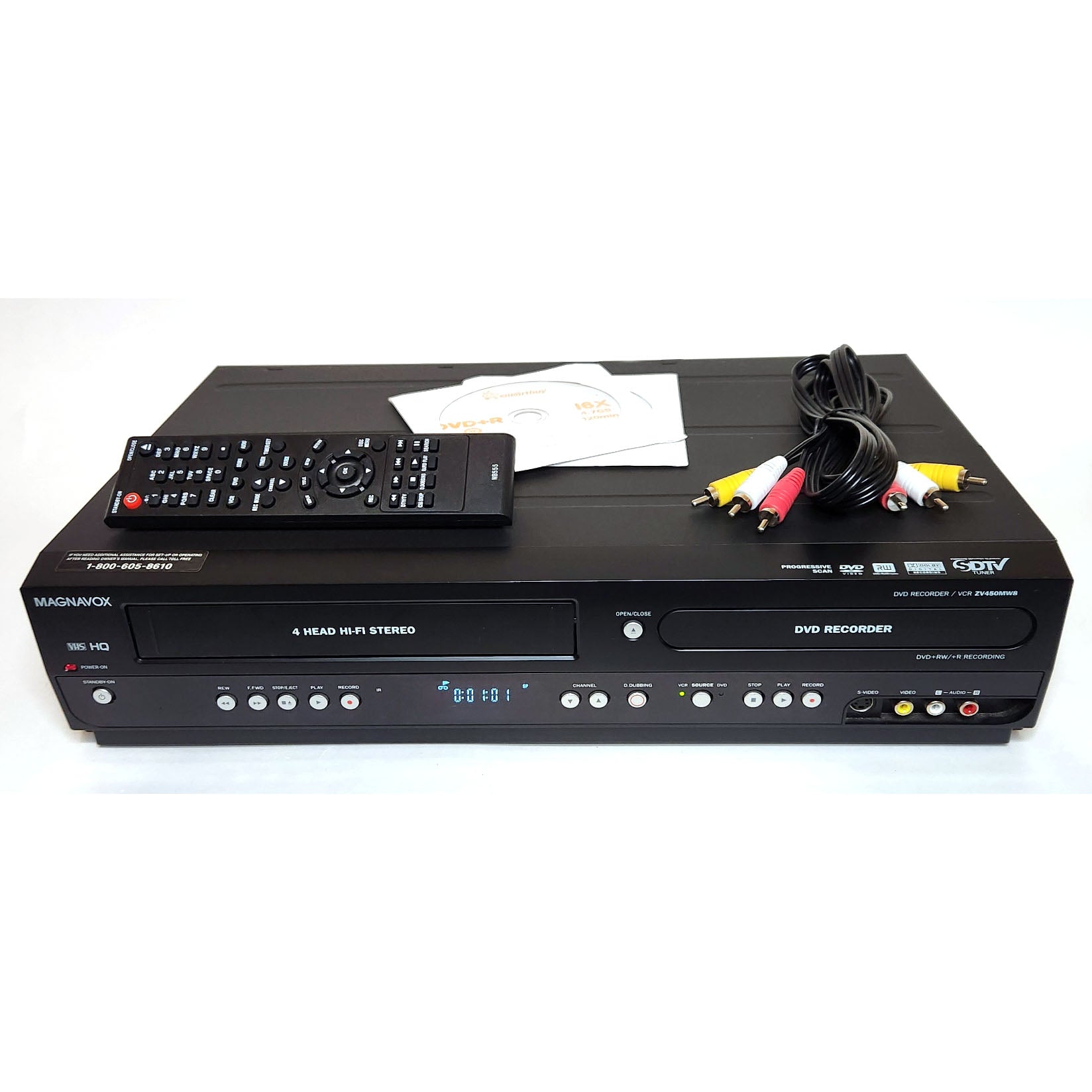 Magnavox ZV450MW8A VCR/DVD Recorder Combo with Digital Tuner