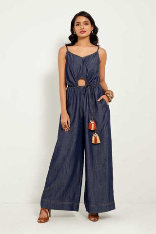 Denim Cut-Out Jumpsuit