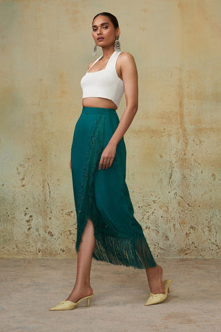 EMERALD GREEN WRAP SKIRT