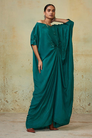 Emerald Green Knotted Kaftan