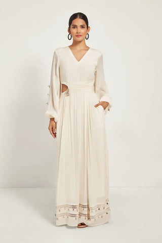 Ivory Cut-Out Maxi Dress