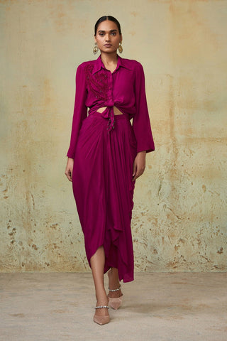 MAGENTA KNOT DRESS