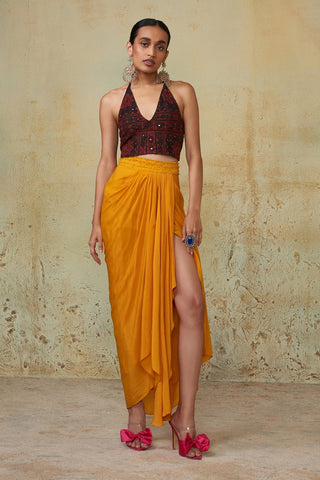 MANGO DRAPED SKIRT