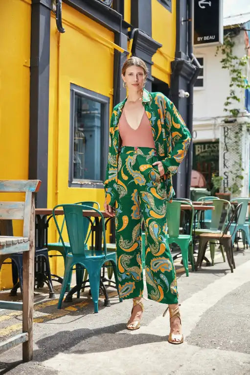 Printed culotte trousers - Women | MANGO OUTLET USA