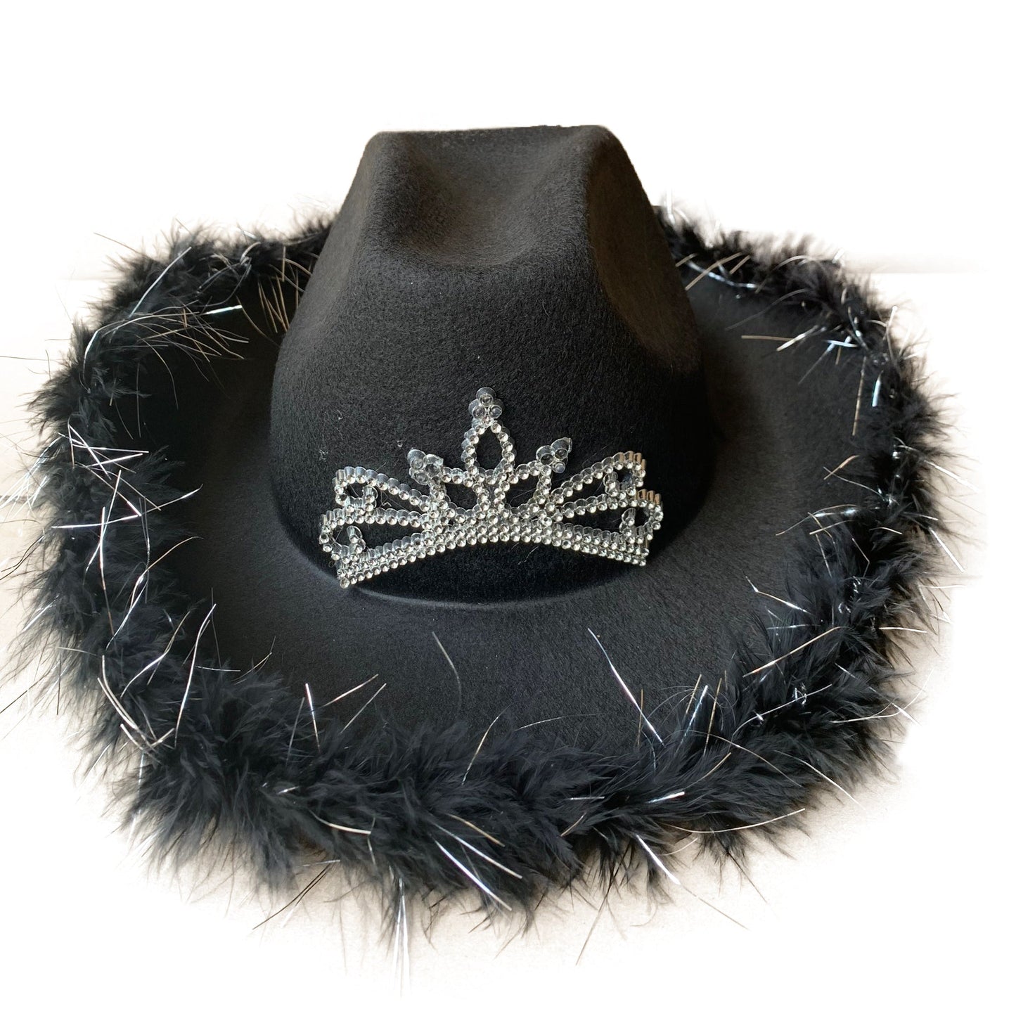 black feather cowgirl hat