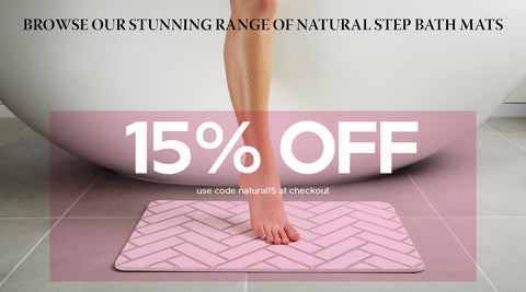 15% off discount code for Natural Steps Bath Mats