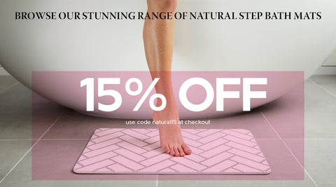 natural steps bath mat model stepping out of the bath