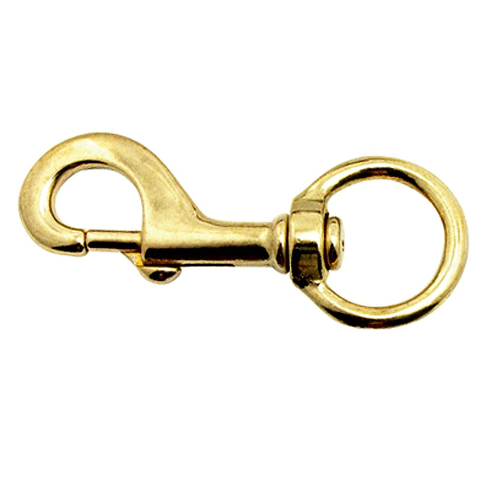 225 Solid Brass Round Swivel Eye Snap 3/4