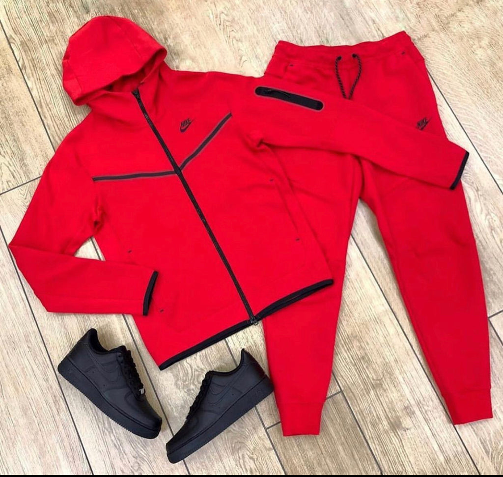 nike tech sweatsuit red