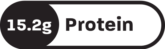 Nutritional label stating '15.2g Protein.'