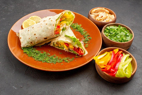 high protein salad wraps