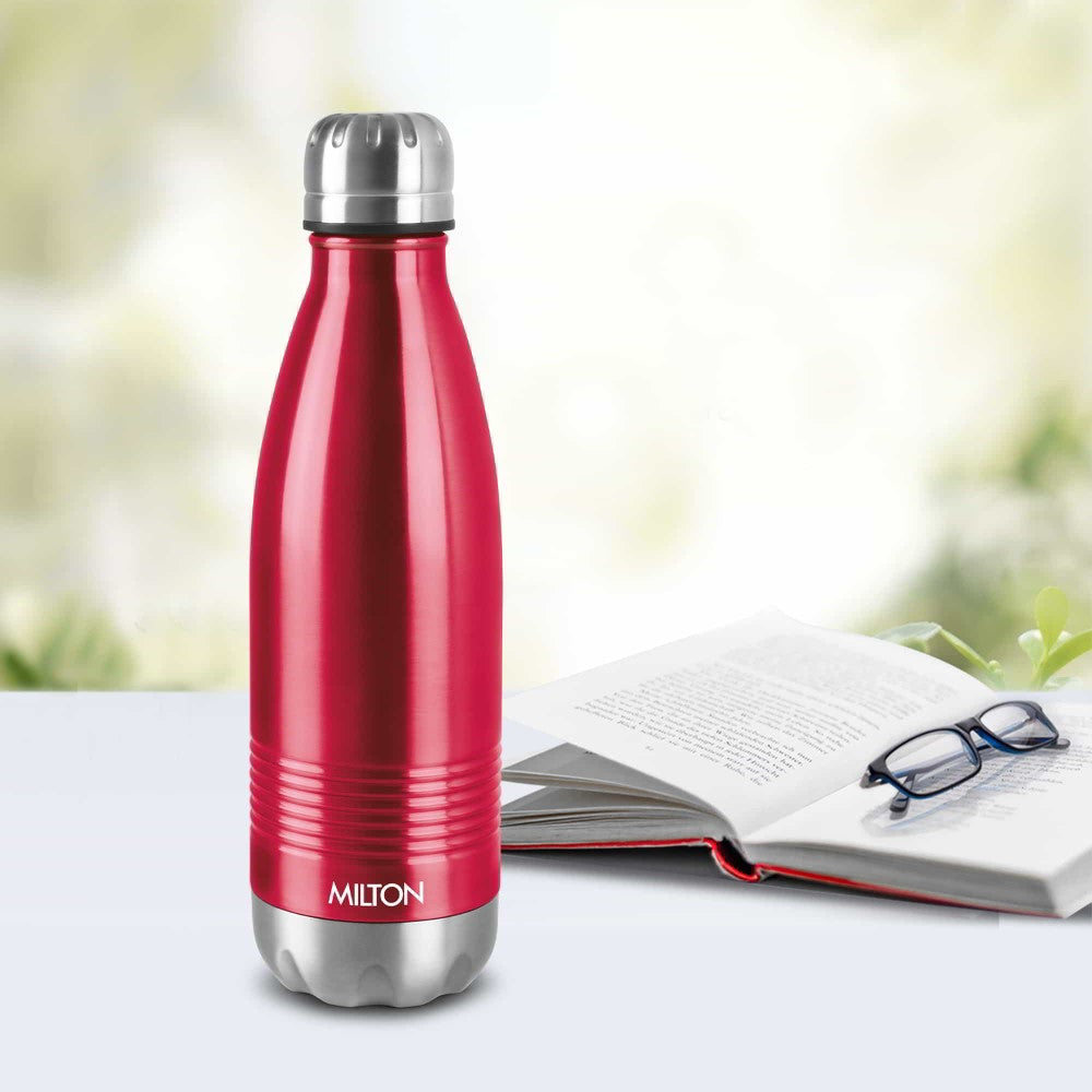 Milton Duo 2200 Thermosteel 24 Hours Hot and Cold Water Bottle with Handle,  1 Piece, 2.02 Litres, Silver | Leak Proof | Office Bottle | Gym | Home 