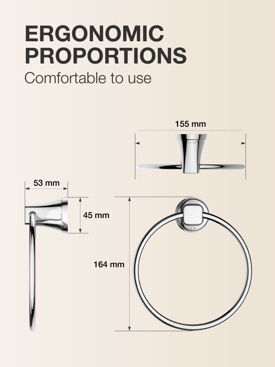 Stainless Steel China Towel Ring / Ring Towel For Bathroom Basin Kitchen