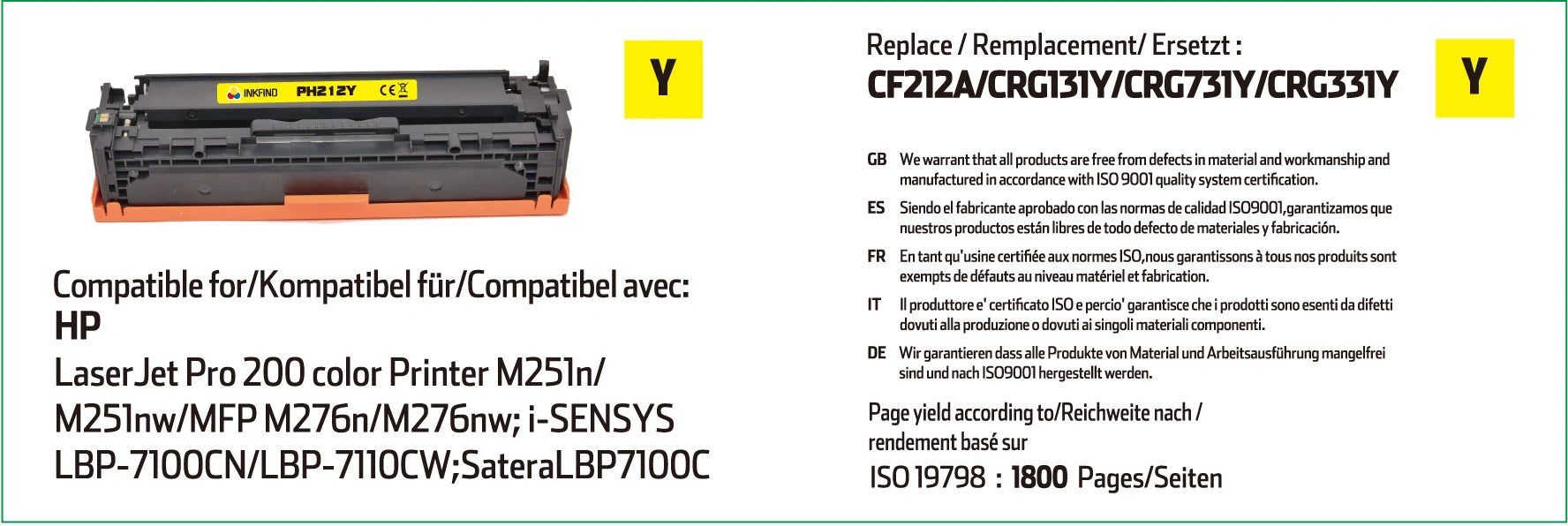 Cartouche Toner Jaune HP 131A INKFIND