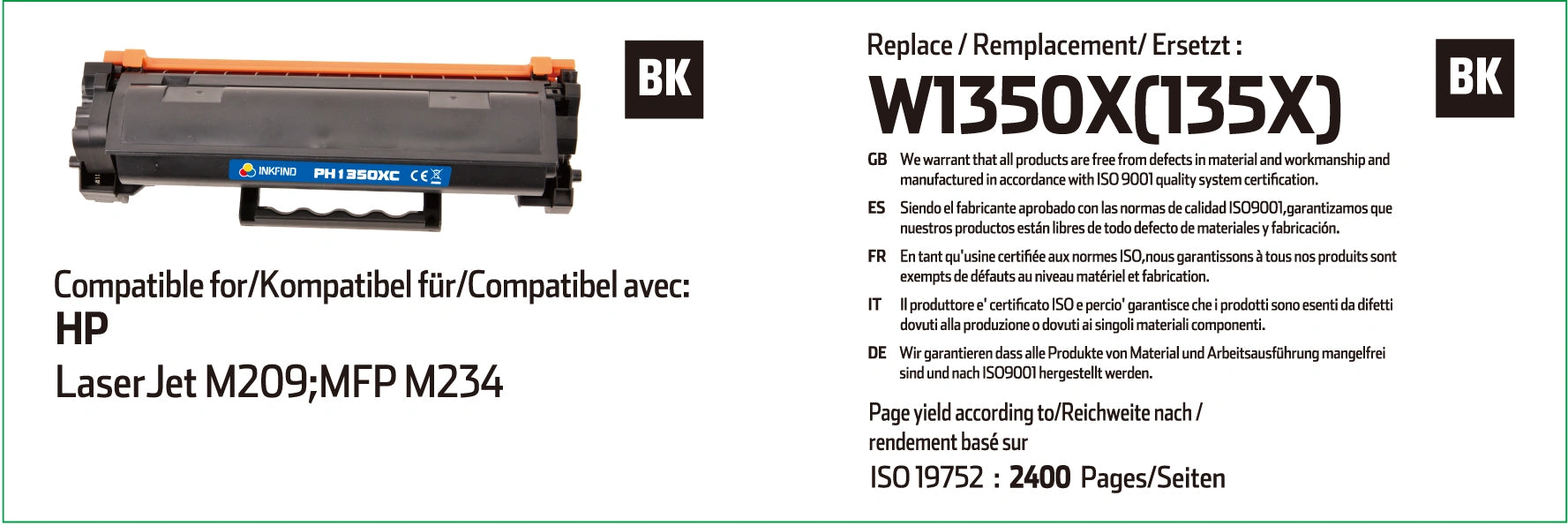 INKFIND HP 135X High Capacity Compatible Toner Cartridge