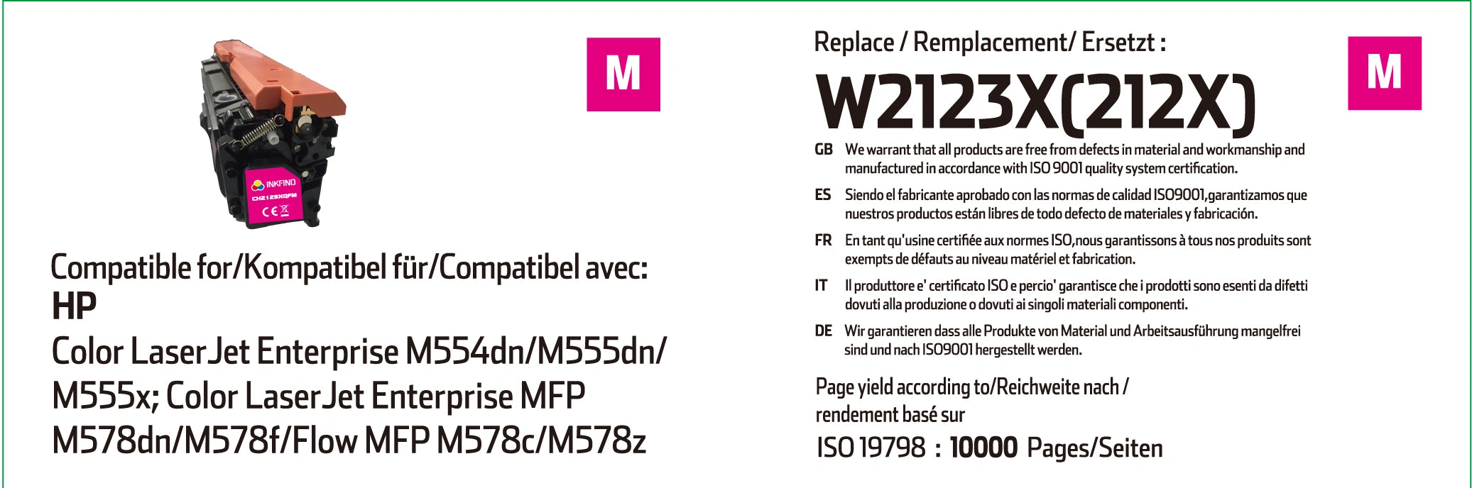 INKFIND HP W2123X Magenta Tonerkartusche mit Hoher Kapazität INKFIND HP W2123X Magenta Tonerkartusche mit Hoher Kapazität