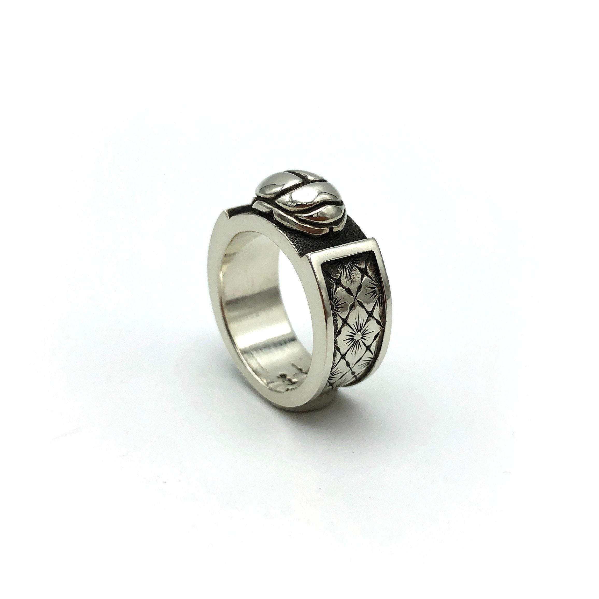 Sterling Silver Scarab Beetle Ring | Freedom Jewelry USA