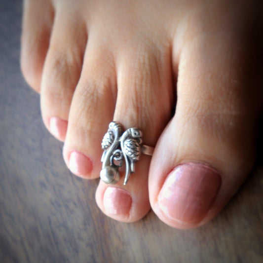  Toe Ring for Women, Adjustable Dainty 925 Sterling Silver Wrap  Leaf Open Toe Ring, Indian Boho Bohemian Style, Unique Handmade Summer Foot  Jewelry by Alagia : Handmade Products