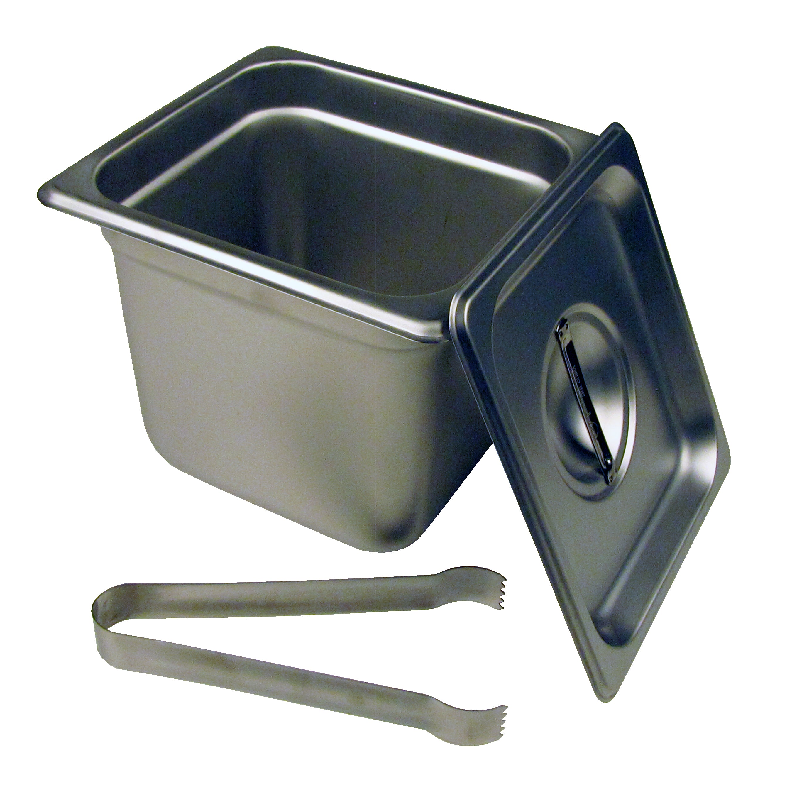 4" Steam Table Pan - 1/6 Size Pan with lid and tongs