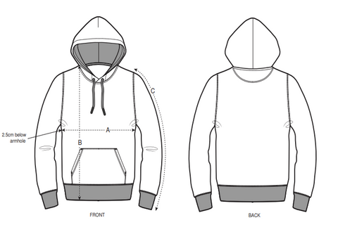 Hoodie sizing