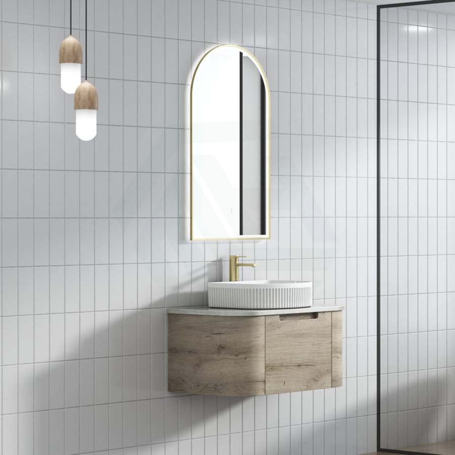 750 - 1800Mm Carita Wall Hung Vanity Natural Timber Grains Cabinet Only & Stone Top Available For