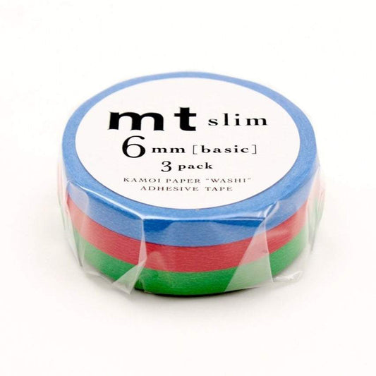 MT Slim K 6mm Matte White Washi Masking Tape - Set of 3 Rolls : Tools &  Home Improvement 