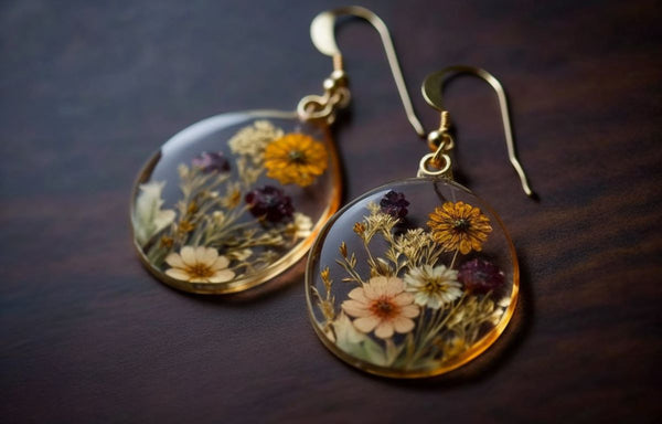 preserved flowers preserved in resin made jewellery