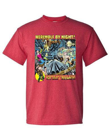 Men's Marvel Werewolf by Night Moon Werewolf Poster T-Shirt