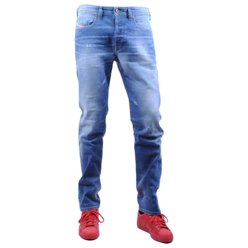 DIESEL R60F8 Mens Denim Jeans Regular Slim Tapered Distress Casual | Diesel Outlet UK