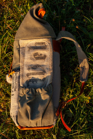 Washed Canvas Rolltop Rucksack, Limited Edition Canvas Rucksack Leder Leinen Canvas olivgrün