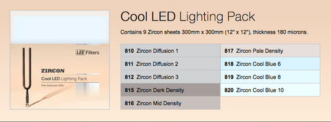 Zircon LED Cool lighting filter pack