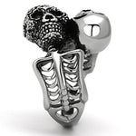 High polished Stainless Steel Santa Muerta Double Skull Ring