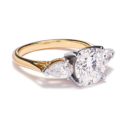 trilogy yellow gold diamond engagement ring