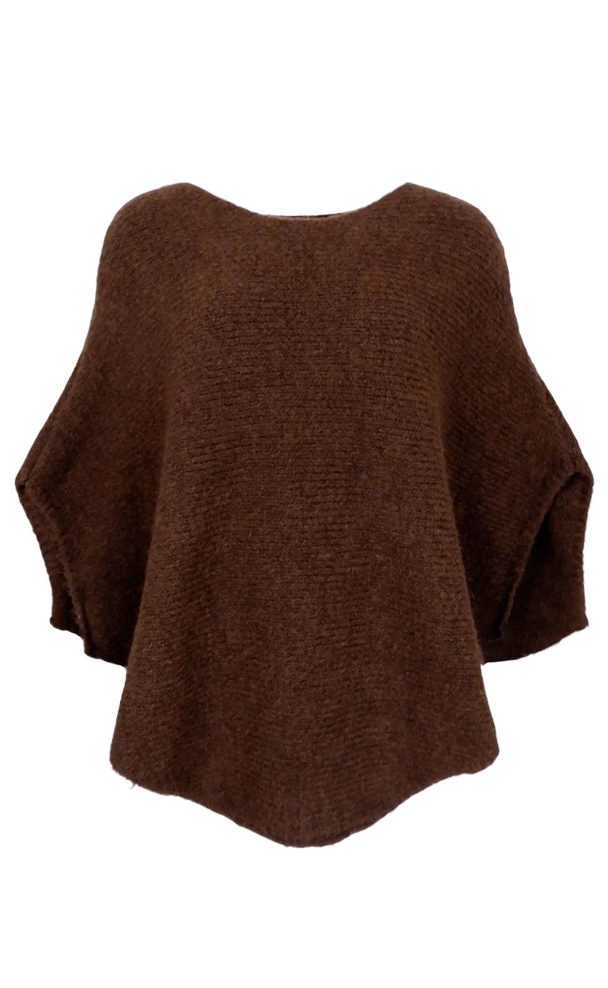 Billede af Black Colour Poncho - Pella - Coffee