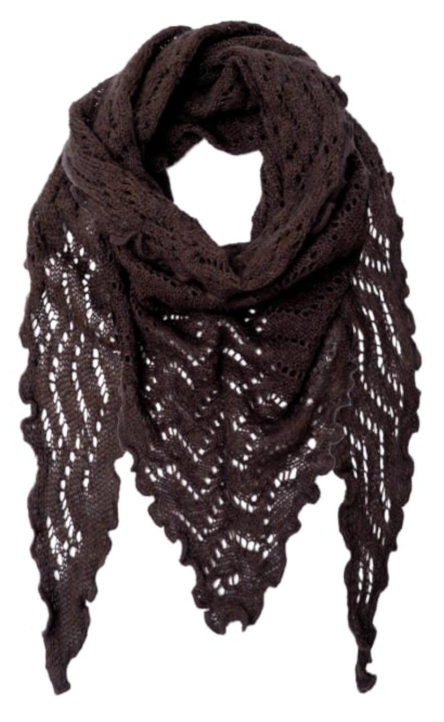 Billede af Black Colour Scarf - Siri Knitted - Coffe