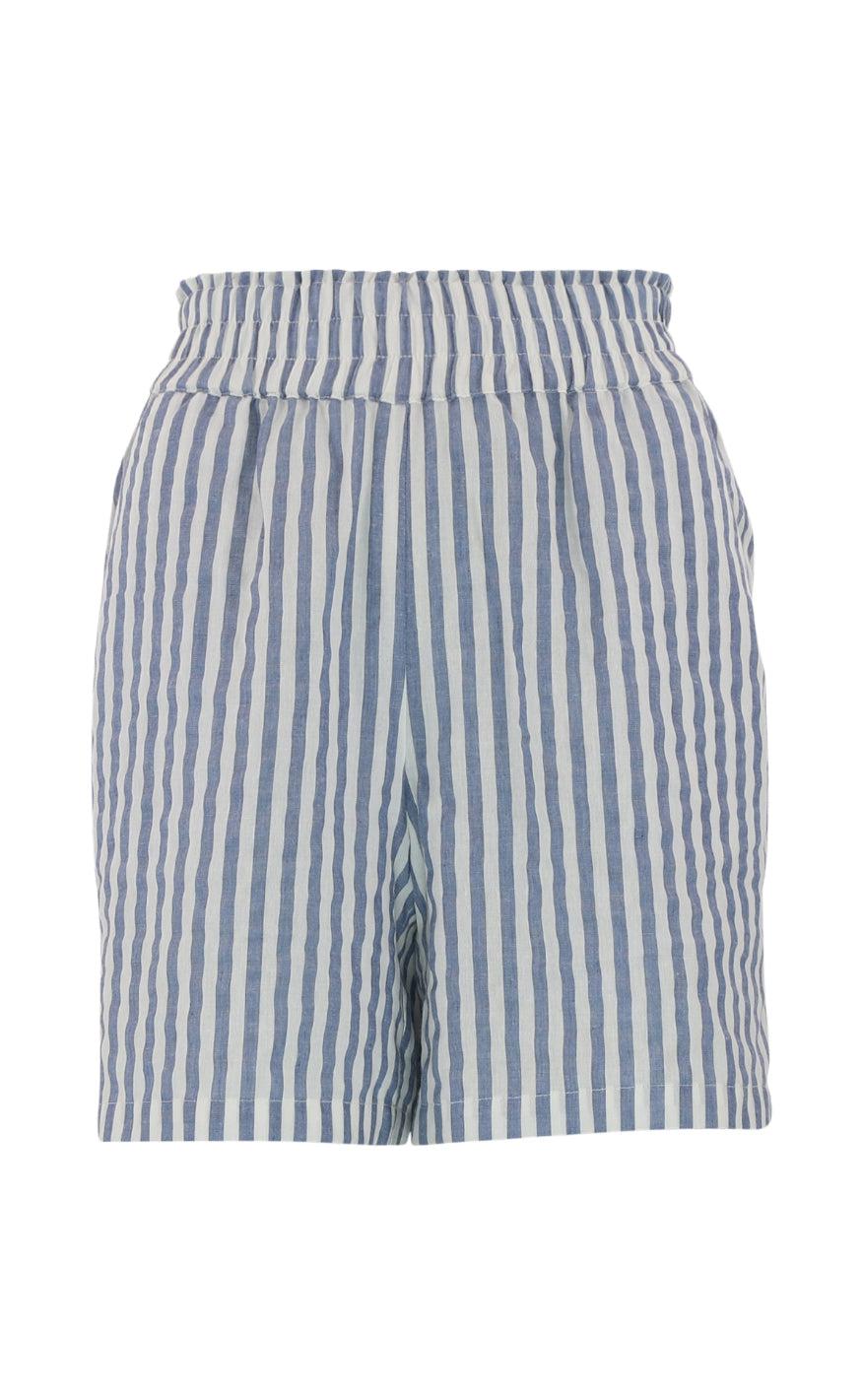 Se Continue Shorts - Evy Stripe- Blue Stripe hos Fashionbystrand