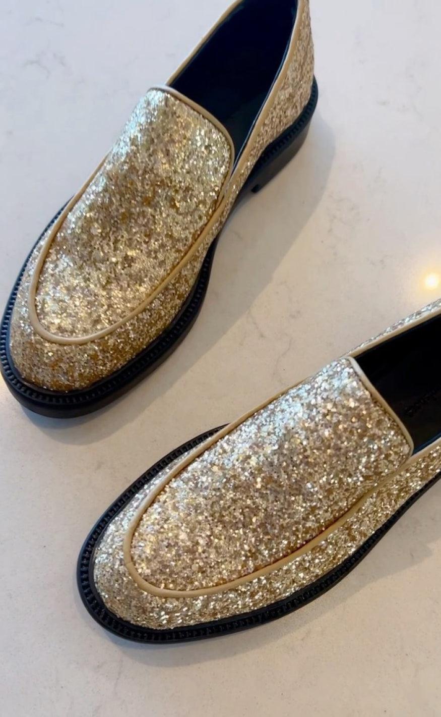 Billede af Copenhagen Shoes Loafers - Loafer - Gold Glitter
