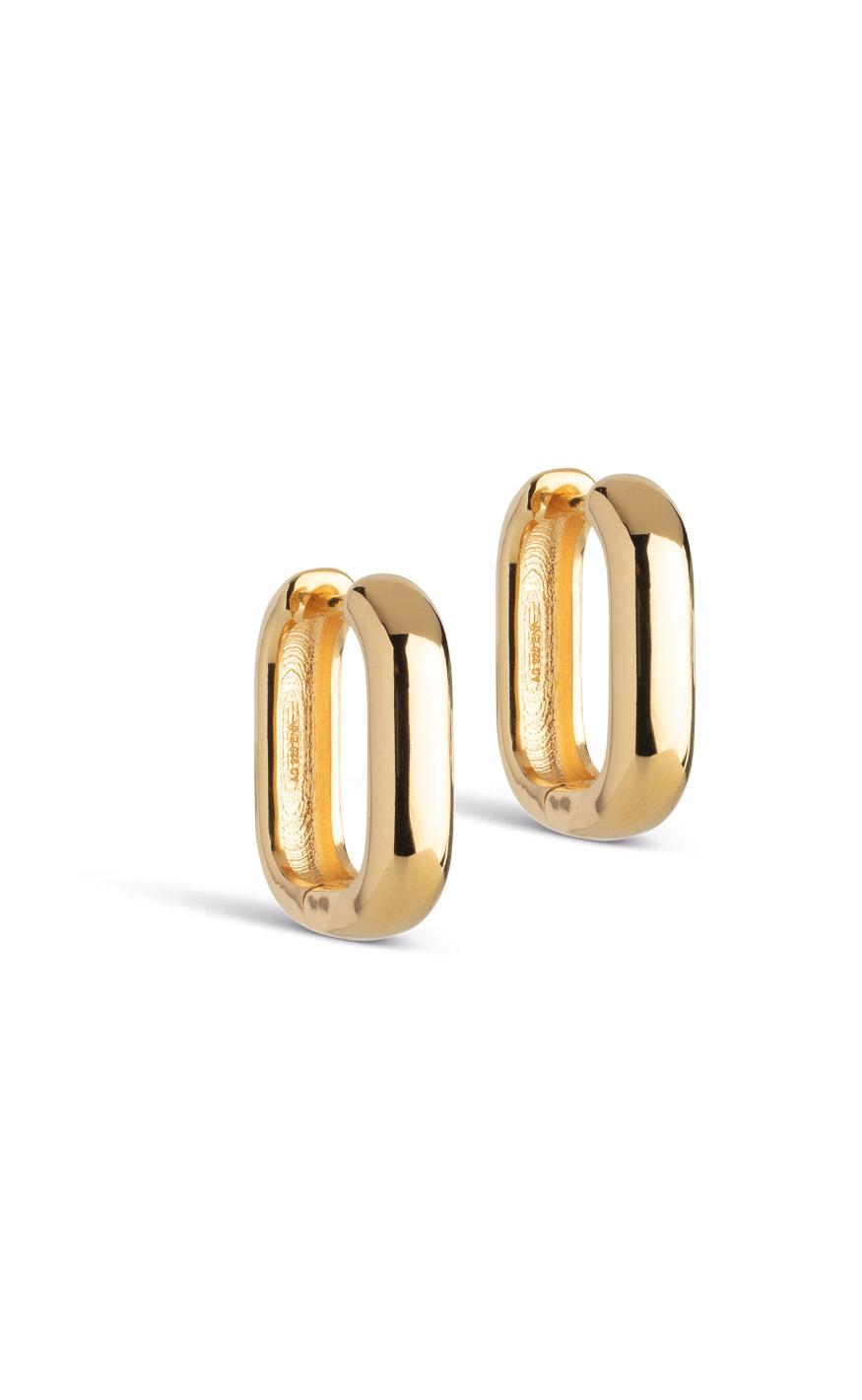 Billede af ENAMEL -Copenhagen Øreringe - Hoops Square - Gold Colour