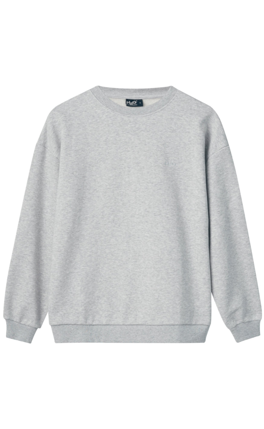 Se H2O Sweater - Base Sweat O'Neck - Light Grey Melange hos Fashionbystrand