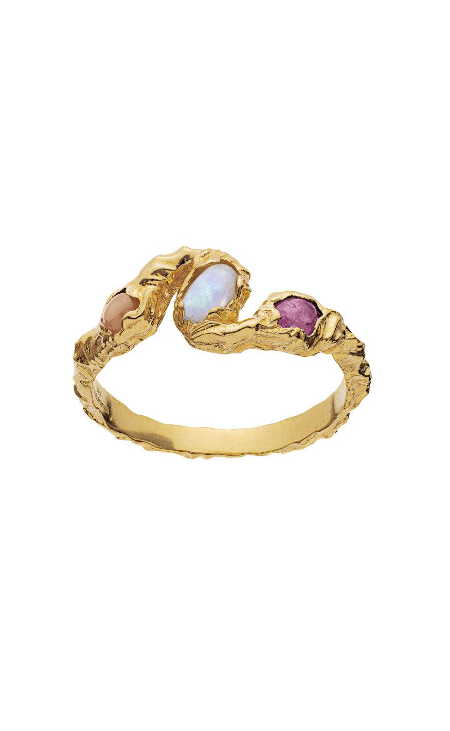 Billede af Maanesten Ring - Baila - Gold Colour