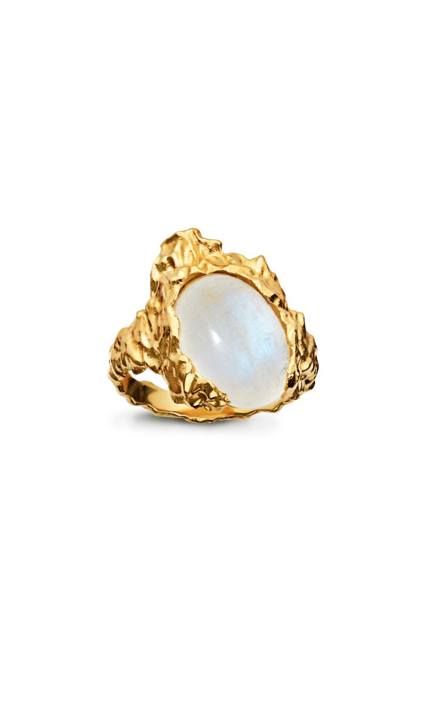 Billede af Maanesten Ring - Gudinde - Gold Colour