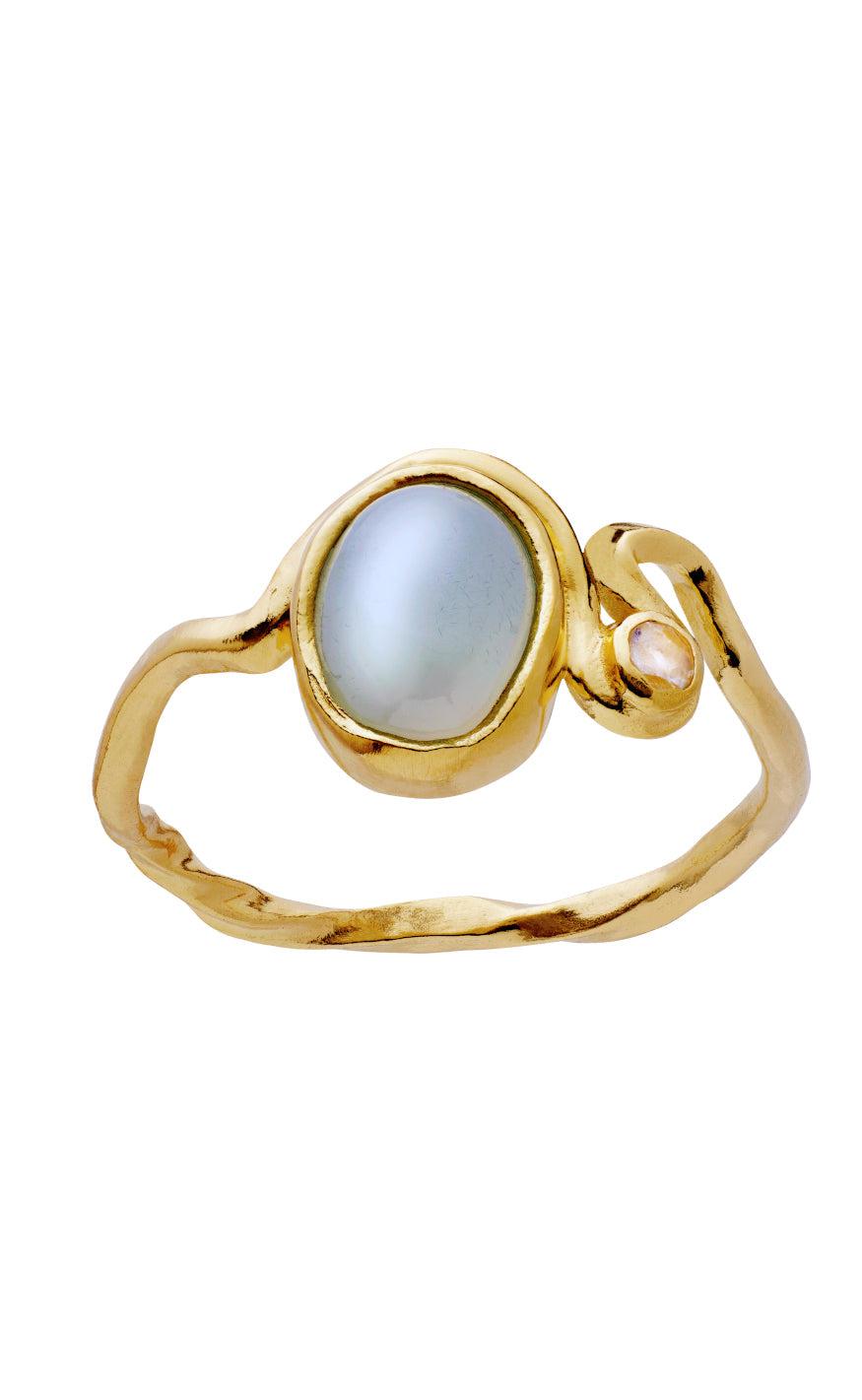 Billede af Maanesten Ring - Lorelei - Gold Colour hos Fashionbystrand