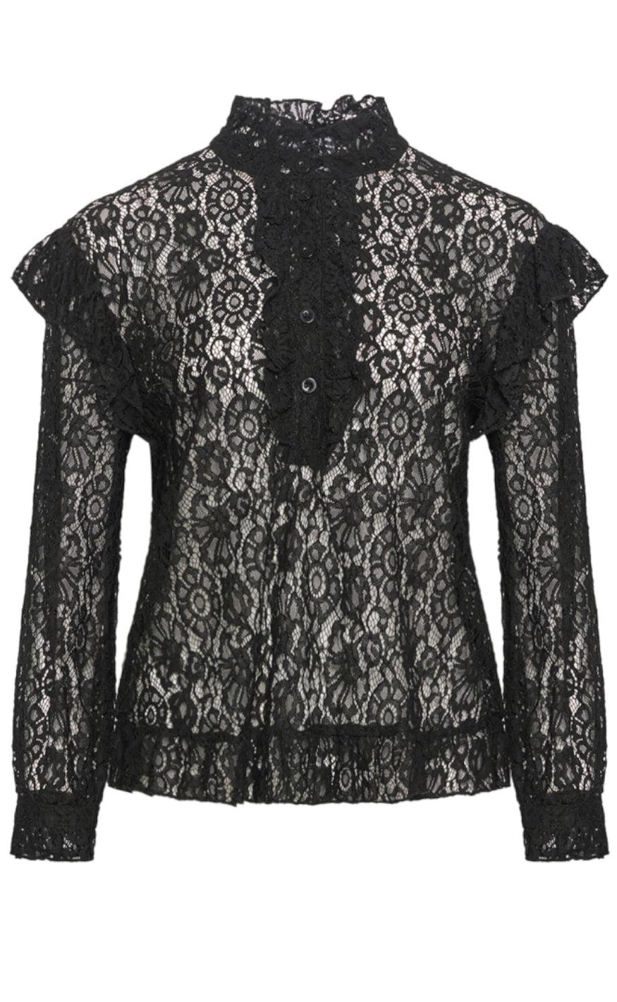 Se Noella Bluse - Remi Ruffle - Black hos Fashionbystrand