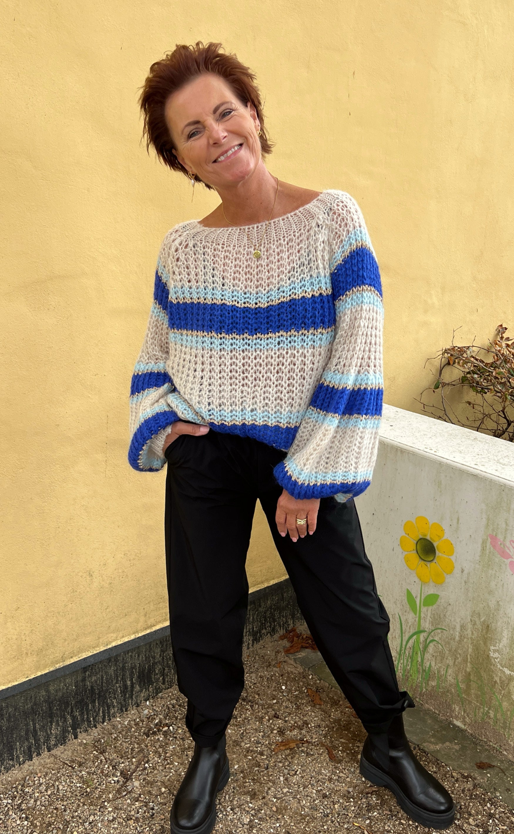 Se Noella Sweater - Pacific - Blue Mix hos Fashionbystrand